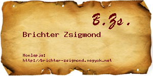 Brichter Zsigmond névjegykártya